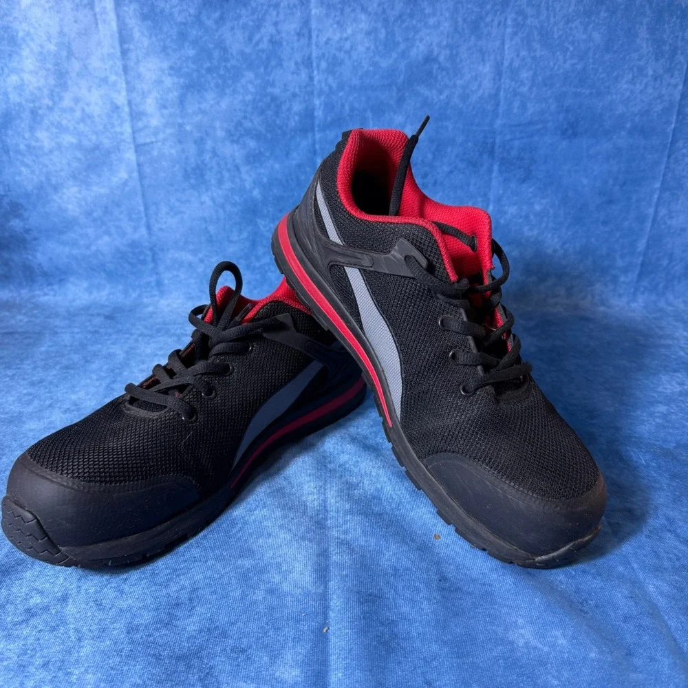 Puma Safety Frontside Low Mens Black Red Composite Toe Work Shoes 64.483.5 US 10
